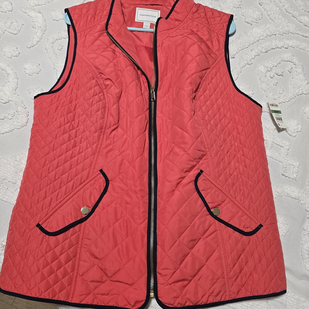 Charter Club Vibrant Coral Outerwear NWT